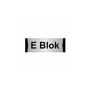 Özarslan Dizayn E Blok 5x20 cm Gümüş Renk Metal Yönlendirme Levhası