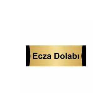 Özarslan Dizayn Ecza Dolabı 10x20 cm Altın Renk Metal Yönlendirme Levhası