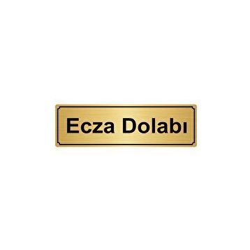 Özarslan Dizayn Ecza Dolabı 10x20 cm Altın Renk Metal Yönlendirme Levhası