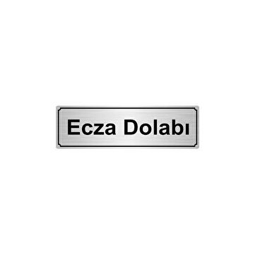 Özarslan Dizayn Ecza Dolabı 10x20 cm Gümüş Renk Metal Yönlendirme Levhası