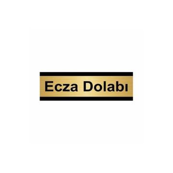 Özarslan Dizayn Ecza Dolabı 5x20 cm Altın Renk Metal Yönlendirme Levhası