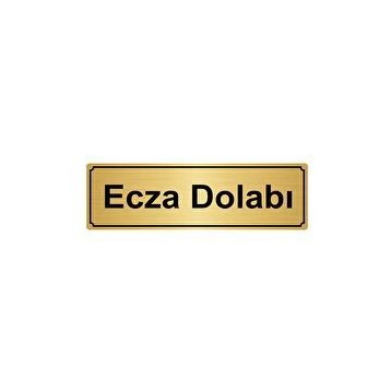 Özarslan Dizayn Ecza Dolabı 7x20 cm Altın Renk Metal Yönlendirme Levhası
