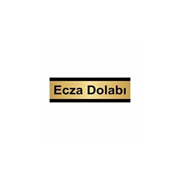 Özarslan Dizayn Ecza Dolabı 7x20 cm Altın Renk Metal Yönlendirme Levhası