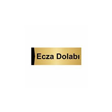 Özarslan Dizayn Ecza Dolabı 7x20 cm Altın Renk Metal Yönlendirme Levhası