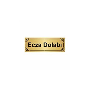 Özarslan Dizayn Ecza Dolabı 7x20 cm Altın Renk Metal Yönlendirme Levhası