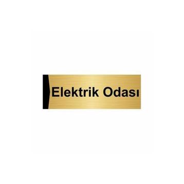 Özarslan Dizayn Elektrik Odası 7x20 cm Altın Renk Metal Yönlendirme Levhası
