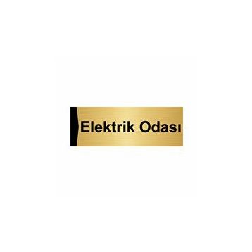 Özarslan Dizayn Elektrik Odası 7x20 cm Altın Renk Metal Yönlendirme Levhası