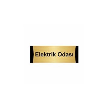 Özarslan Dizayn Elektrik Odası 7x20 cm Altın Renk Metal Yönlendirme Levhası