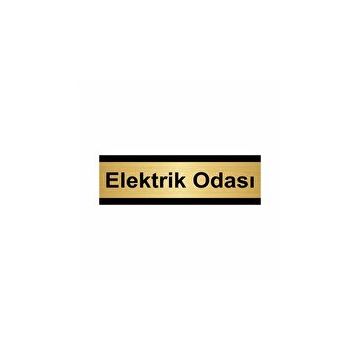 Özarslan Dizayn Elektrik Odası 7x20 cm Altın Renk Metal Yönlendirme Levhası