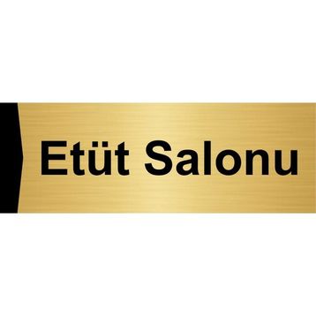 Özarslan Dizayn Etüt Salonu 5x20 cm Altın Renk Metal Yönlendirme Levhası