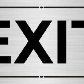 Özarslan Dizayn Exit 7x20 cm Gümüş Renk Metal Yönlendirme Levhası