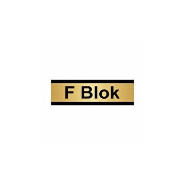 Özarslan Dizayn F Blok 5x20 cm Altın Renk Metal Yönlendirme Levhası