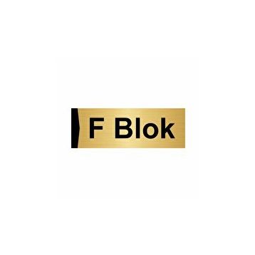 Özarslan Dizayn F Blok 5x20 cm Altın Renk Metal Yönlendirme Levhası