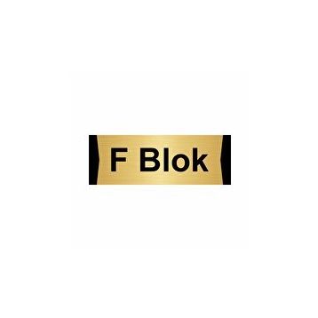Özarslan Dizayn F Blok 5x20 cm Altın Renk Metal Yönlendirme Levhası