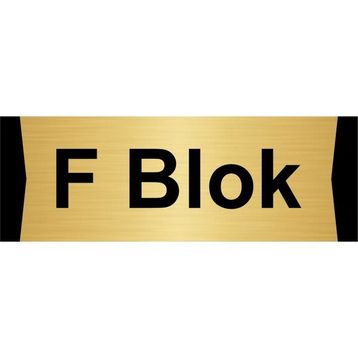 Özarslan Dizayn F Blok 5x20 cm Altın Renk Metal Yönlendirme Levhası