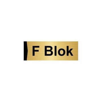Özarslan Dizayn F Blok 7x20 cm Altın Renk Metal Yönlendirme Levhası