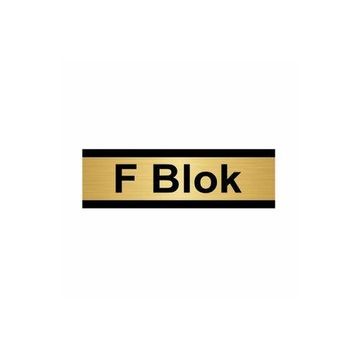Özarslan Dizayn F Blok 7x20 cm Altın Renk Metal Yönlendirme Levhası