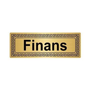 Özarslan Dizayn Finans 7x20 cm Altın Renk Metal Yönlendirme Levhası