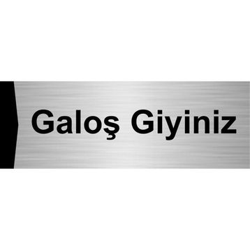 Özarslan Dizayn Galoş Giyiniz 5x20 cm Gümüş Renk Metal Yönlendirme Levhası