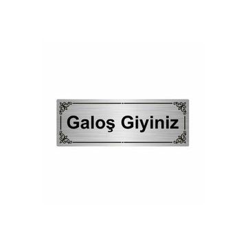 Özarslan Dizayn Galoş Giyiniz 7x20 cm Gümüş Renk Metal Yönlendirme Levhası