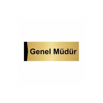 Özarslan Dizayn Genel Müdür 10x20 cm Altın Renk Metal Yönlendirme Levhası