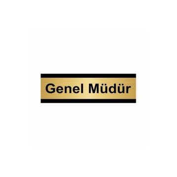 Özarslan Dizayn Genel Müdür 10x20 cm Altın Renk Metal Yönlendirme Levhası