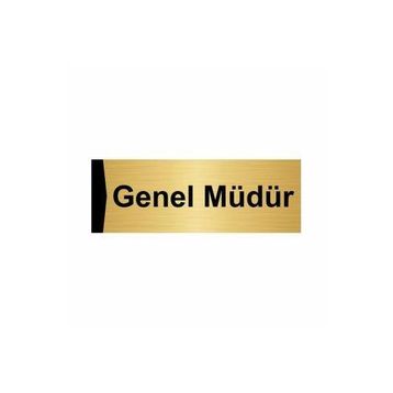 Özarslan Dizayn Genel Müdür 10x20 cm Altın Renk Metal Yönlendirme Levhası