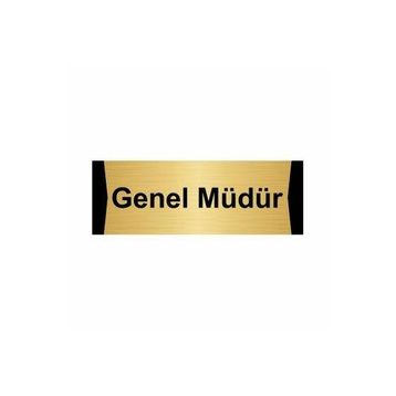 Özarslan Dizayn Genel Müdür 10x20 cm Altın Renk Metal Yönlendirme Levhası