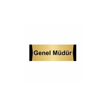 Özarslan Dizayn Genel Müdür 10x20 cm Altın Renk Metal Yönlendirme Levhası