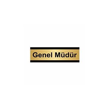 Özarslan Dizayn Genel Müdür 10x20 cm Altın Renk Metal Yönlendirme Levhası