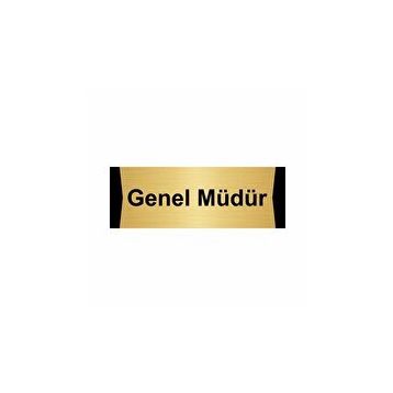 Özarslan Dizayn Genel Müdür 10x20 cm Altın Renk Metal Yönlendirme Levhası
