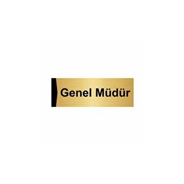 Özarslan Dizayn Genel Müdür 10x20 cm Altın Renk Metal Yönlendirme Levhası