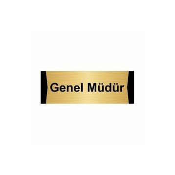 Özarslan Dizayn Genel Müdür 10x20 cm Altın Renk Metal Yönlendirme Levhası
