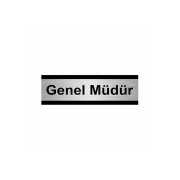 Özarslan Dizayn Genel Müdür 5x20 cm Gümüş Renk Metal Yönlendirme Levhası