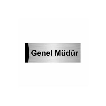 Özarslan Dizayn Genel Müdür 5x20 cm Gümüş Renk Metal Yönlendirme Levhası
