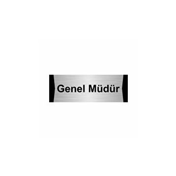 Özarslan Dizayn Genel Müdür 5x20 cm Gümüş Renk Metal Yönlendirme Levhası