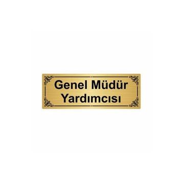 Özarslan Dizayn Genel Müdür Yardımcısı 7x20 cm Altın Renk Metal Yönlendirme Levhası
