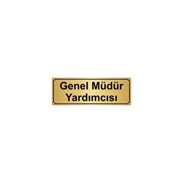 Özarslan Dizayn Genel Müdür Yardımcısı 7x20 cm Altın Renk Metal Yönlendirme Levhası