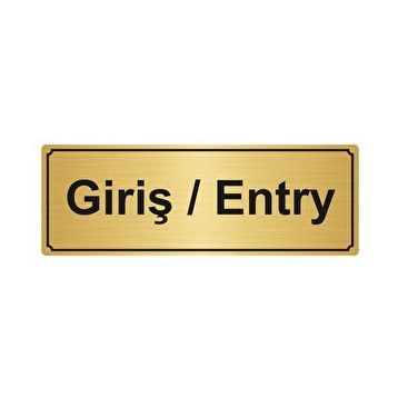 Özarslan Dizayn Giriş/entry 10x20 cm Altın Renk Metal Yönlendirme Levhası