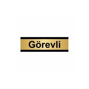 Özarslan Dizayn Görevli 5x20 cm Altın Renk Metal Yönlendirme Levhası
