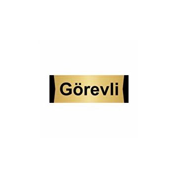 Özarslan Dizayn Görevli 5x20 cm Altın Renk Metal Yönlendirme Levhası