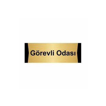 Özarslan Dizayn Görevli Odası 10x20 cm Altın Renk Metal Yönlendirme Levhası