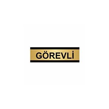 Özarslan Dizayn Görevli Odası 10x20 cm Altın Renk Metal Yönlendirme Levhası