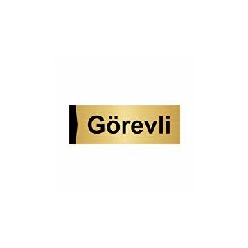 Özarslan Dizayn Görevli Odası 10x20 cm Altın Renk Metal Yönlendirme Levhası