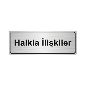 Özarslan Dizayn Halkla İlişkiler 10x20 cm Gümüş Renk Metal Yönlendirme Levhası