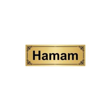 Özarslan Dizayn Hamam 7x20 cm Altın Renk Metal Yönlendirme Levhası