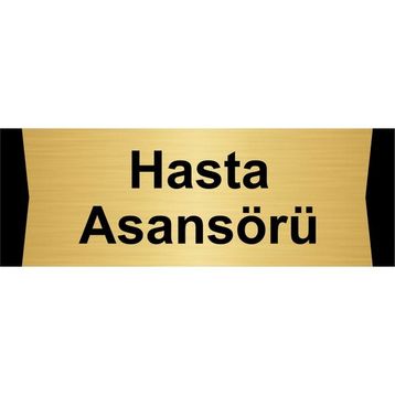 Özarslan Dizayn Hasta Asansörü 7x20 cm Altın Renk Metal Yönlendirme Levhası