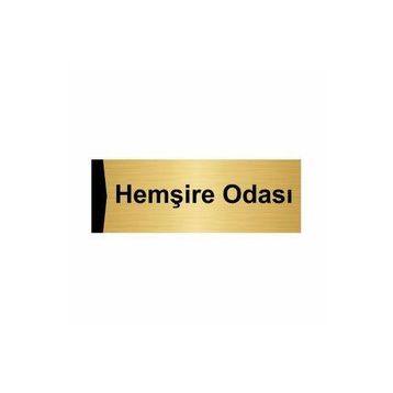 Özarslan Dizayn Hemşire Odası 5x20 cm Altın Renk Metal Yönlendirme Levhası