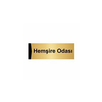 Özarslan Dizayn Hemşire Odası 5x20 cm Altın Renk Metal Yönlendirme Levhası