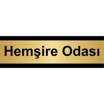 Özarslan Dizayn Hemşire Odası 5x20 cm Altın Renk Metal Yönlendirme Levhası